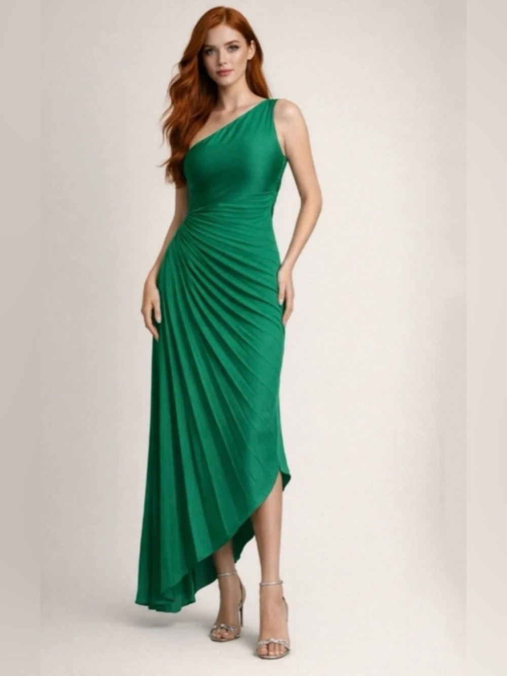 House Of Harlow 1960 Pleated One Shoulder Dress Size Small